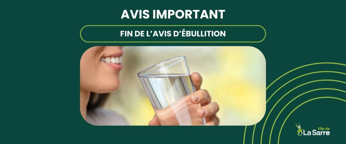 Levée de l'avis d'ébullition
